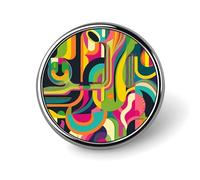 Pin de solapa con imágenes de estilo pop. Broche redondo de metal duradero. Insignia ligera y elegante para camisas, chaquetas, mochilas y regalos.