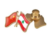 Pin De Solapa Con La Bandera De China Y Líbano - Broche Creativo Con Estampado De Bandera Étnica Para Corbata Insignia Patriótica Para Hombres Y Mujeres