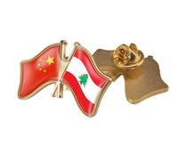 Pin De Solapa Con La Bandera De China Y Líbano - Broche Creativo Con Estampado De Bandera Étnica Para Corbata Insignia Patriótica Para Hombres Y Mujeres