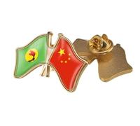 Pin De Solapa Con La Bandera De China Y Zaire - Broche Creativo Con Estampado De Bandera Étnica Para Corbata Insignia Patriótica Para Hombres Y Mujeres