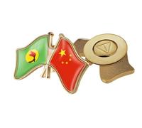 Pin De Solapa Con La Bandera De China Y Zaire - Broche Creativo Con Estampado De Bandera Étnica Para Corbata Insignia Patriótica Para Hombres Y Mujeres