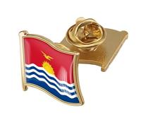Pin De Solapa Con La Bandera De Kiribati Broche Novedoso Con Diseño De Mapa Insignias Cuadradas Geométricas Joyería Creativa Para Hombres Y Mujeres