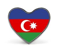 Pin De Solapa Con La Bandera De La República De Azerbaiyán Broche Creativo Con Forma De Cuadrado Círculo O Corazón Estilo Nacional Patriótico Accesorio Novedoso Unisex