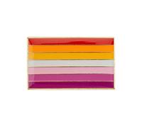 Pin de solapa con la bandera del orgullo lésbico - Insignia esmaltada rectangular de arco iris LGBTQ+ - Pin para festivales, ropa y accesorios - Tamaño: 2,4 cm x 1,5 cm