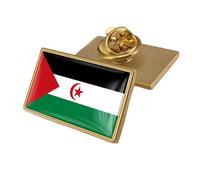 Pin De Solapa Con La Bandera Del Sahara Occidental Broche Novedoso Con Diseño De Mapa Insignias Cuadradas Geométricas Joyería Creativa Para Hombres Y Mujeres