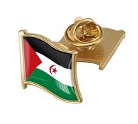 Pin De Solapa Con La Bandera Del Sahara Occidental Broche Novedoso Con Diseño De Mapa Insignias Cuadradas Geométricas Joyería Creativa Para Hombres Y Mujeres