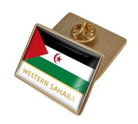 Pin De Solapa Con La Bandera Del Sahara Occidental Broche Novedoso Con Diseño De Mapa Insignias Cuadradas Geométricas Joyería Creativa Para Hombres Y Mujeres