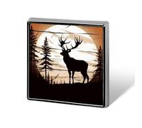 Pin de solapa con silueta de alce salvaje, loro de verano, pájaro de pino, para hombres y mujeres. Broche cuadrado de moda. Bonitas insignias de esmalte, pin de metal de aleación de aluminio para somb