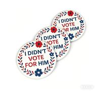 Pin de solapa con texto en inglés "I Didn't Vote for Him - Divertido botón de declaración política, patriótico, floral, para demócrata, republicano, humorístico accesorio de protesta electoral, 2.5