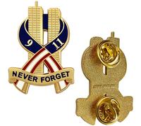 Pin de solapa conmemorativo del 11 de septiembre de 11 de 2 torres patrióticas insignia de cinta