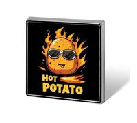 Pin de solapa cuadrado con diseño de patata caliente, esmaltado, para mochilas y sombreros. Diseño divertido y original de 1,8 cm (0,7 pulgadas).