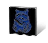 Pin de solapa cuadrado con diseño divertido de mapache comiendo un perrito caliente, 1,8 cm (0,7 pulgadas), ideal como accesorio de ropa para hombres y mujeres.