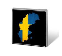 Pin de solapa cuadrado con la bandera de Suecia y mapa, divertido, de 1,8 cm (0,7 pulgadas), ideal como accesorio de ropa para hombres y mujeres.