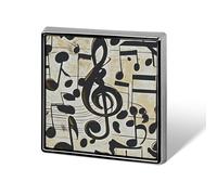 Pin de solapa cuadrado con notas musicales de 1,8 x 1,8 cm, insignia de aluminio, accesorio personalizado elegante para uso diario.