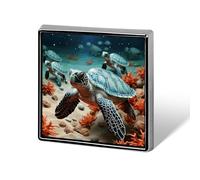 Pin de solapa cuadrado de estrella de mar y de 1,8 x 1,8 cm, insignia de aluminio, accesorio personalizado elegante para uso diario