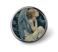 Pin de solapa de ángel con alas azules, broche ligero de moda, accesorio personalizado para la solapa de la ropa.
