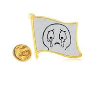 Pin de solapa de bandera de metal dorado con diseño de dibujos animados de Burst into Tears