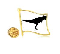 Pin de solapa de bandera de metal dorado con diseño de dinosaurio die out bs b