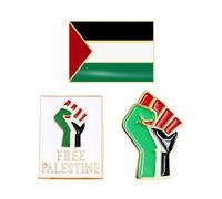 Pin de solapa de bandera de Palestina, pin de solapa nacional palestina de metal, insignia de botón con pines, soporte, sin talla, Metal
