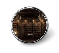 Pin de solapa de biblioteca misteriosa de sala de libros, broches exquisitos, botones personalizados, insignia, pin de botón de metal único, broche de insignia redonda, pines redondos de moda para