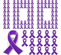 Pin de solapa de concienciación de cinta morada, paquete individual a granel, concienciación sobre la violencia del lupus y el Alzheimer, broche de concienciación sobre el cáncer para suministros de