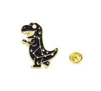 Pin de solapa de constelaciones de animales de dibujos animados, insignia de dinosaurio negro, para mochila, adorno para ropa casual y de fiesta, insignia de dibujos animados, talla única, como se