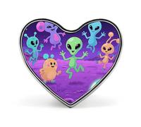 Pin de solapa de criaturas alienígenas de ciencia ficción, broche de metal, insignia redonda, botón esmaltado, pin para sombreros, bolsos, ropa, regalo