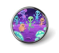 Pin de solapa de criaturas alienígenas de ciencia ficción, broche de metal, insignia redonda, botón esmaltado, pin para sombreros, bolsos, ropa, regalo
