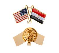 Pin de solapa de doble bandera de Egipto con esmalte de los Estados Unidos hecho de metal para hombre y mujer, estilo patriótico egipcio