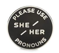 Pin de solapa de esmalte con diseño de She Her Pronoun Broche no binario - Pin de identidad de género de NB Pride Genderqueer