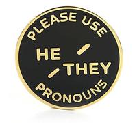 Pin de solapa de esmalte no binario de la insignia del pronombre de Él Ellos - Pin de identidad de género género del orgullo NB …, Esmalte, Sin gemas.
