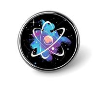 Pin de solapa de física atómica con diseño tie-dye, broche de moda, insignia de metal, artículos de regalo, decoración y accesorios.