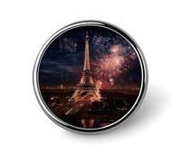 Pin de solapa de fuegos artificiales de la Torre Eiffel, broche ligero de moda, accesorio personalizado para la solapa de la ropa.
