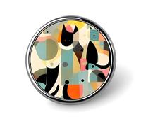Pin de solapa de gato de arte moderno de mediados de siglo, broche ligero de moda, accesorio personalizado para la solapa de la ropa.