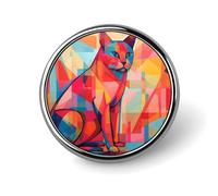 Pin de solapa de gato de arte moderno de mediados de siglo, broche ligero de moda, accesorio personalizado para la solapa de la ropa.