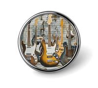 Pin de solapa de instrumento musical de guitarra y bajo personalizado, insignia de botón de aleación de aluminio, broche exquisito personalizado, pin clásico de 1 pulgada para mochilas, sombreros, tra