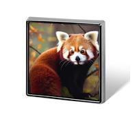 Pin de solapa de la Isla de Cuba con diseño de Panda Rojo para hombre y mujer. Broche cuadrado de moda. Bonitas insignias de esmalte. Pin de aleación de aluminio para sombreros, camisas, bolsos, chaqu