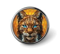Pin de solapa de lince de ojos azules, broche ligero de moda, accesorio personalizado para la solapa de la ropa.