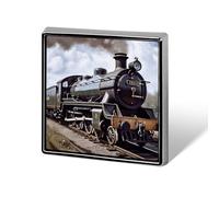 Pin de solapa de locomotora de vapor personalizada, botón de aleación de aluminio, broche clásico personalizado de 1,8 x 1,8 cm para mochilas, sombreros, trajes, chaquetas, decoración de ropa.