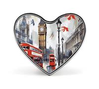 Pin de solapa de Londres: broches con forma de corazón para hombre y mujer, accesorios de traje, pins de solapa esmaltados ligeros de 2,5 cm, botones para mochilas, sombreros, bolsos y cordones.