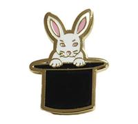 Pin de solapa de mago, trucos mágicos, accesorios mágicos, pin decorativo para corbata, camisa, 4 estilos disponibles, broches personalizados, herramientas de vestir de mago (cuatro trajes) (conejo