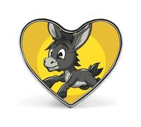 Pin de solapa de mármol negro y rojo con imagen de burro de dibujos animados. Broches con forma de corazón para hombre y mujer, accesorios de traje, pines de solapa esmaltados ligeros de 2,5 cm, boton
