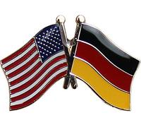 Pin de solapa de metal con diseño de bandera de Estados Unidos y Alemania con cierre de mariposa, tamaño aproximado: 12,7 x 2,5 cm