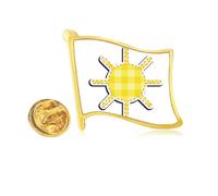 Pin de solapa de metal dorado con bandera de monstruo alienígena del universo