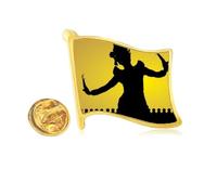 Pin de solapa de metal dorado con bandera de Tailandia Shadow Culture Dancer