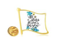 Pin de solapa de metal dorado con cita All Stars Shine To You