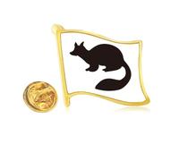 Pin de solapa de metal dorado con diseño de animales de marta negra