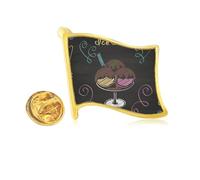 Pin de solapa de metal dorado con diseño de bola de hielo
