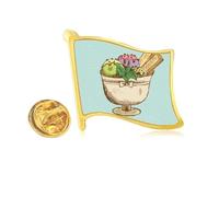 Pin de solapa de metal dorado con diseño de bola de hielo