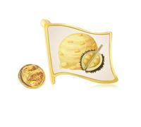 Pin de solapa de metal dorado con diseño de bola de hielo de Durian amarillo